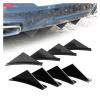 4pcs Car Universal Triangular Rear Bumper Diffuser Spoiler Protector Carbon Fiber Chassis Lip Decoration(Black curved) view 3
