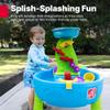 Step2 Rain Showers Splash Pond Water Table with Cover, Kids Water and Sand Activity Sensory Playset, Summer Outdoor Toys, 13-Piece Water Toy Accessories, for Toddlers 1.5+ Years Old, Blue & Green view 2