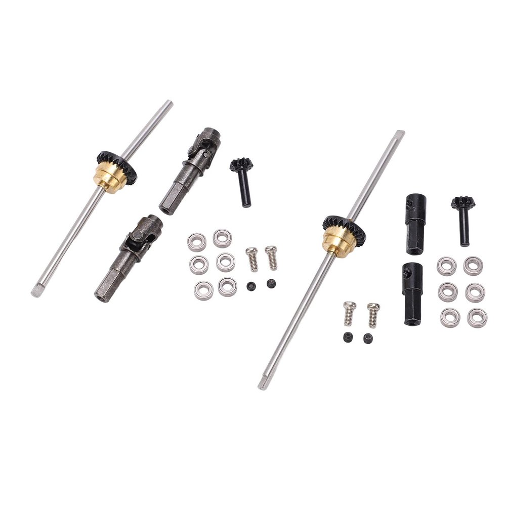 Alomejor Metal Drive Shaft Gear Bridge Axle Differential Kit Sturdy CNC Processed Upgrade Part for WPL C14 C24 C34 C44 B14 B16 B24 B36 1/16 RC Car, Aluminum Alloy Material, Direct Compensation,