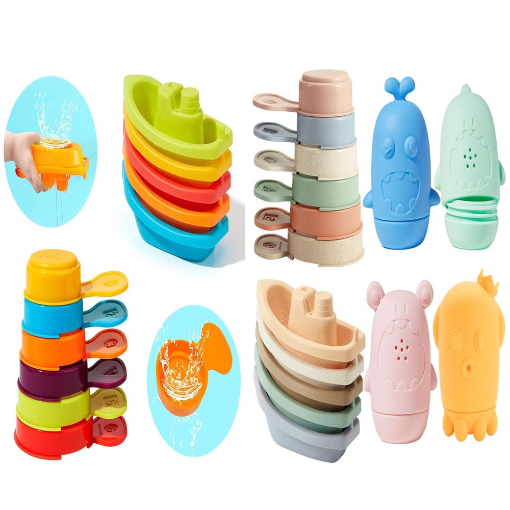 15PCS Baby Bath Toys & 11PCS Stacking Bath Toys