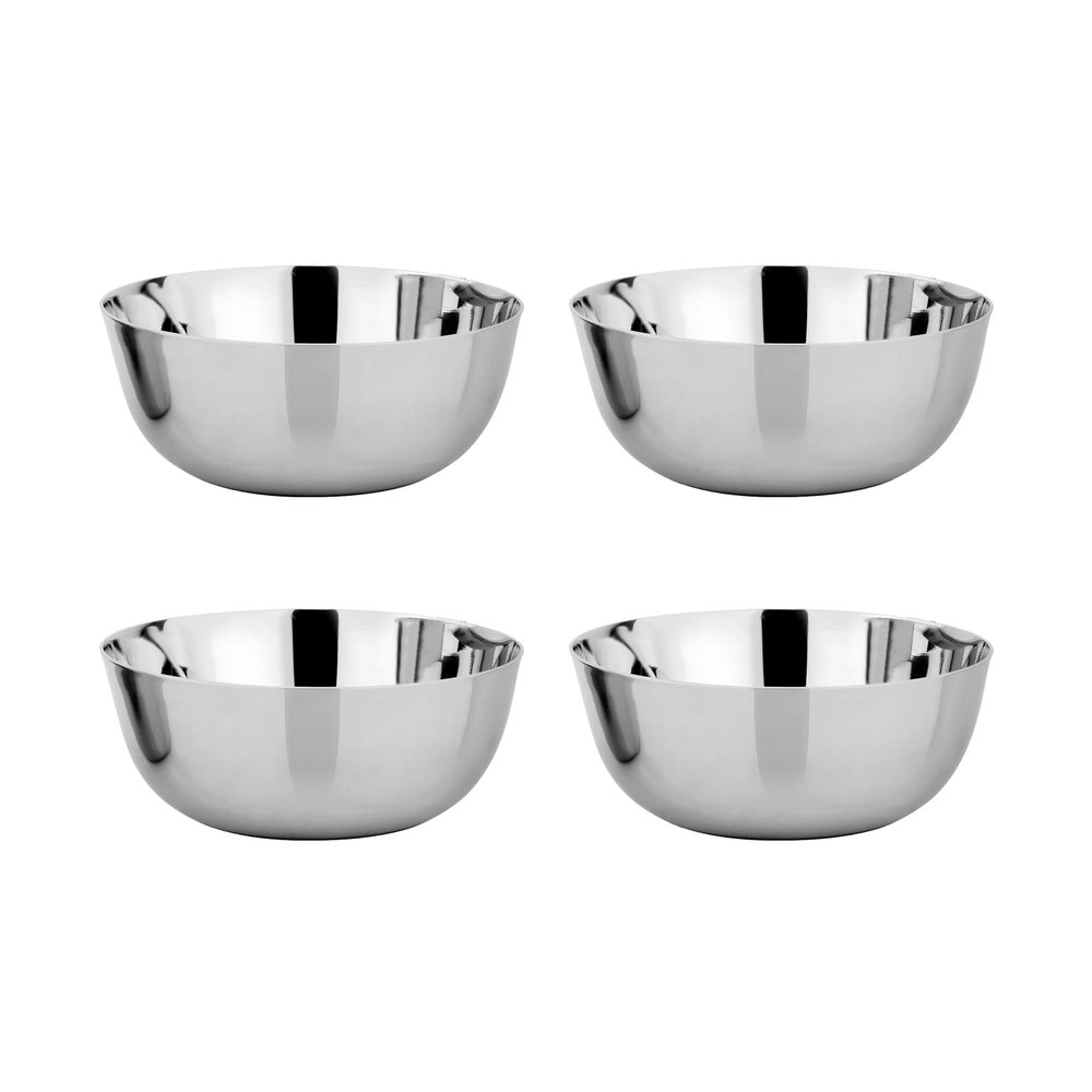 Ahimsa Stainless Steel Bowls for Kids - Pediatrician Designed, 8 oz Toddler Bowl, Non Toxic Stainless Steel Snack Bowls Set, Non Plastic Kids Bowl, Dishwasher Safe (Set of 4 Classic)