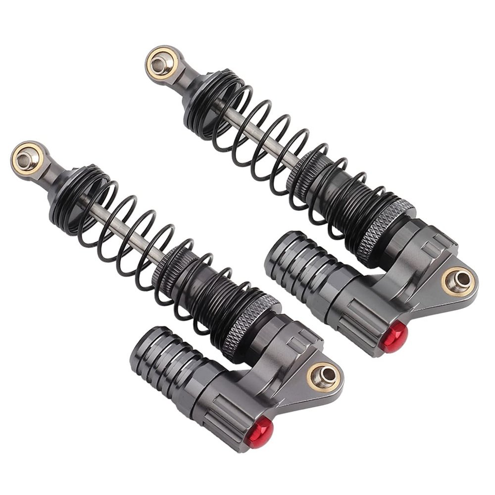 2PCs Metal Shock Absorbers for Axial SCX10 4 D90 1/10 Scale RC Crawler Car, Dual Spring Design, Smooth Damping Effect, Easy Installation, Superior Durability