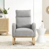 Modern Nursery Rocking Chair with High Backrest & Side Pockets - Gentle Rocker for Baby Room & Living Room, Ergonomic Pregnancy Chair (27.6" W) view 2