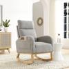 Modern Nursery Rocking Chair with High Backrest & Side Pockets - Gentle Rocker for Baby Room & Living Room, Ergonomic Pregnancy Chair (27.6" W) view 3