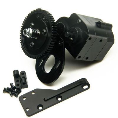 SERBNOPG RC Crawler Transmission for Axial for Wraith AX10 for SCX10 Accessories 1/10 AXSPEED Metal CNC for Chassis Gearbox Transfer Case AX2 Transmission Box 2 Speeds(Transmission Box)