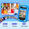 Gocina Kids Smart Phone, Touchscreen Dual Camera Cell Phone for Kids, Birthday Gifts Dinosaur Toddler Phone for Boys 3-10, 32GB(Blue) view 2