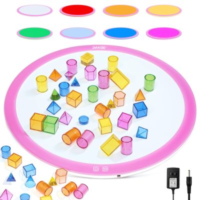 IMAGE 19.6" RGB LED Light Box for Tracing - 8 Colors, 3 Brightness Levels Light Table for Creative Exploration Drawing, Animation, Stenciling & Preschool Learning for Kids Art