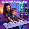 Kids Piano Keyboard Toy for 4 Year Old Girl Birthday Gift 37 Key Purple Pianos with Microphone Toddler First Music Instrument Toys for 3 4 5 6 7 Year Old Boys Girls Gifts view 3