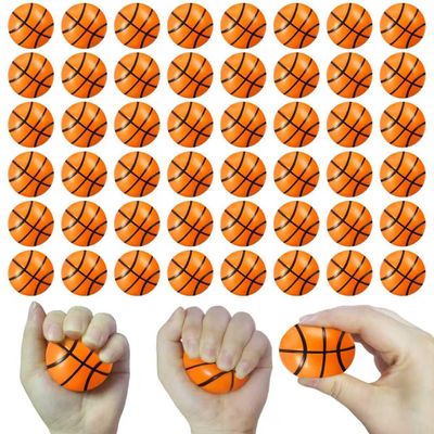 48Pcs 2 Inch Mini Basketball Stress Ball for Kids, Tiny Basketball Fidget Toys for Party Favors Decorations Gifts School Carnival, Squeeze Bouncy Sports Balls for Boys Girls Anxiety Stress Relieving