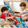 GYYCKTD Race Track Truck Toys for 3 4 5 6 7 8 Years Old Boys, 2-Tier Storage Carrier Vehicle Playset with 12 Die-Cast Racing Car Toys, Car Ramps, Birthday Gifts for Toddlers Kids Girls Age 3-5 4-8 view 2