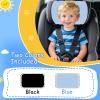 2 Pack Satin Car Seat Headrest Cover for Babies, Soft Silk Feeling Hair Protector for Infant Car Seats & Strollers,Reduce Frizz & Bald Spots (Black & Blue) view 3