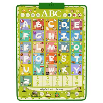 ED-Lumos Educational Talking Toy Animals Sound Wall Chart Piano Music Poster Kids Montessori Toys Interactive Educational Toy Learning Gift for Toddlers 2-4