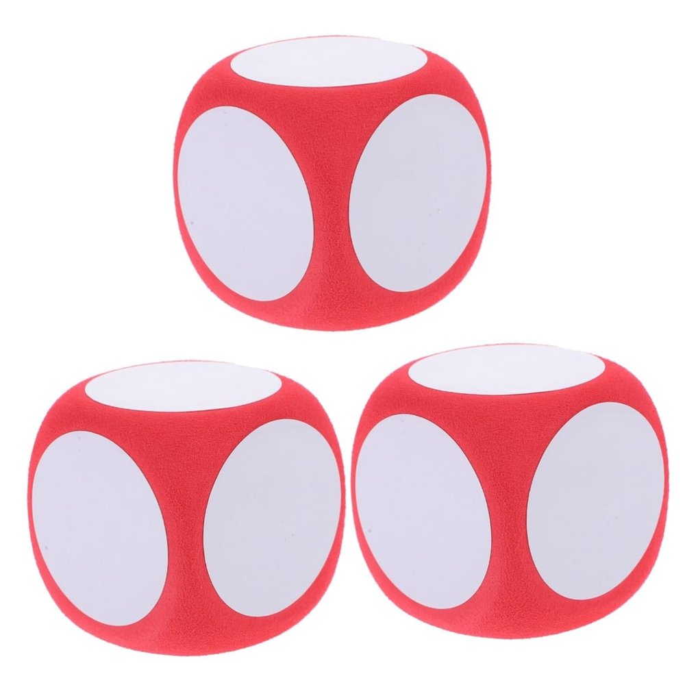 Homoyoyo Giant Foam Dry Erase Dice - Large Writable Classroom Props for Teaching - DIY Math Games Red