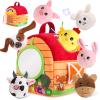 HuToYii Baby Toys 6-12 Months, Plush Barn with Stuffed Farm Animals, Sensory Rattle, Mirror, Crinkle, Montessori Toys for 6 Month Old Babies for Infant & Toddler 1-3 Boy and Girls view 1