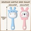 Baby Teething Toy Silicone Rabbit Shape Rattle Teether for 3 6 12 18 Months Infant Babies Teething Relief Easy to Grip Toddler Chew Toys Food Grade BPA Free Ringing Toys for Boys Girls Pink view 3