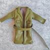 1/12 Scale Clothes Wired Faux Leather Windbreak Coat for 1:12 6inch Action Figure Doll (Green) view 4