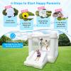 PVC White Bounce House, Bouncy House with Slide, Bounce House for Kids 3-6 Blower Included, 8.7ft L x 6ft W x 6ft H, Bouncy Castle for Indoor Outdoor, Jump House view 3