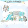 11in 1 Toddler Slide, Kid Slide for Toddlers Age 1-3 with Telescope, Basketball Hoop, and Telescope, Indoor Outdoor Playset Playground Blue Grey view 3
