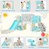 11in 1 Toddler Slide, Kid Slide for Toddlers Age 1-3 with Telescope, Basketball Hoop, and Telescope, Indoor Outdoor Playset Playground Blue Grey view 4
