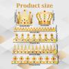 Alrhso 6 Piece Gold King Crowns Birthday Party Crown Hat King Queen Prince Princess Crowns Royal Coronation Crown for Halloween Costume Accessories Party Photo view 2