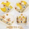Alrhso 6 Piece Gold King Crowns Birthday Party Crown Hat King Queen Prince Princess Crowns Royal Coronation Crown for Halloween Costume Accessories Party Photo view 3