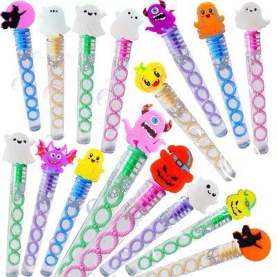 24 Pcs Mini Bubble Wands Birthday Party Supply Favors,School Classroom Students Carnival Prizes (24 Halloween Wands)