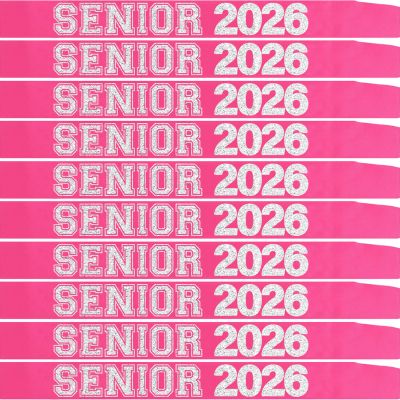 10Pcs Senior 2026 Sash Hot Pink Satin with Silver Glitter Letters Class of 2026 Sashes for Graduation Party Cheerleader Competition Sashes