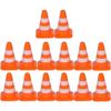 14Pcs Mini Traffic Cones, Orange Construction Road Barriers, Model Props, Roadblock Cone Sign Model Photo Prop view 1