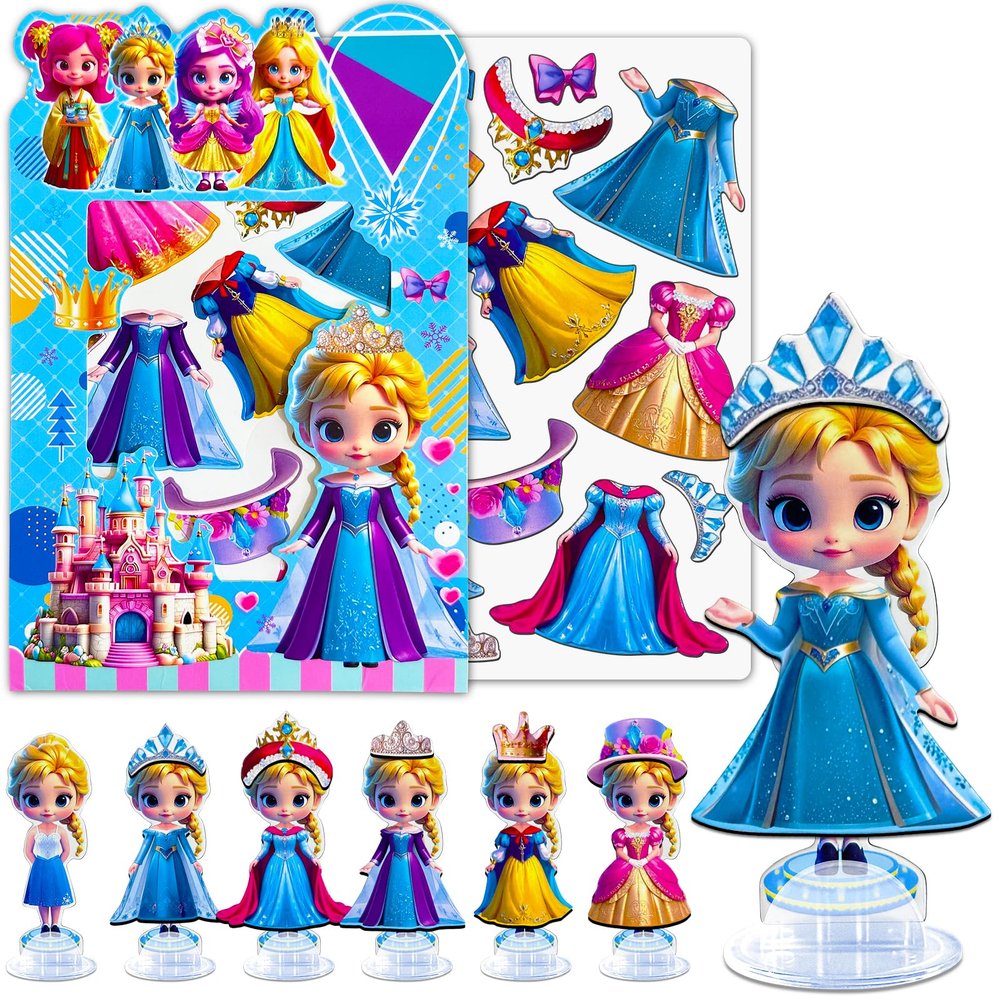 ZHOC Magnetic Dress Up Dolls for Girls, Princess Cute Magnet Dolls Dress Up Kits, Travel Game Car Road Trip Airplane Activity Toys Birthday for Toddler Girls Ages 3 4 5 6 7 8