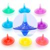 Zaleny 100 Pcs Clear Acrylic Spinning Tops Colorful Crystal Fidget Tops Gem Spinning Toys Bulk Gyros Spinners for Kids Gifts Prize Rewards view 4