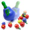 Zaleny 100 Pcs Fruit Spinning Tops Fun Wooden Spin Tops Classic Vintage Gyroscope Kids Gifts Class Rewards Kindergarten Toys view 3