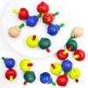 Zaleny 100 Pcs Fruit Spinning Tops Fun Wooden Spin Tops Classic Vintage Gyroscope Kids Gifts Class Rewards Kindergarten Toys view 4