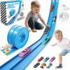 Gretex Flexible Race Track for Kids Ages 4-8: 15 Ft Flex Race Car Ramp Track With 6 Toy Cars Suction Cups, Portable DIY Racetrack Compatible With Diecast 1/64th Cars, Ideal Gift for Kids Toys Boys 3-5 view 1