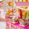 MSKOLER Play Kitchen Playset, Girls Kitchen Toys for Ages 2-6 4-8 with Light, Sound and Spraying, Sink Toy Accessories, Cooking Stoves, Pretend Food for Toddlers 1-3 3-5 view 2