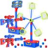 2 IN 1 Shooting Games Toys for Boys 5, 6, 7, 8, 9, 10+ Year Old, Moving Shooting Target and Standing Digital Targets with 2 Toy Guns, 24 Foam Balls, Kids Outdoor Game, Christmas Birthday Gift for Kids view 1