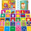 110 PCS Early Learning Flashcards, Double-Sided Spanish Cards- Alphabet, Numbers, Foods, Animals, Shapes, Colors, Emotions with 4 Reclosable Rings, Learning Tool for Pre-K Kindergarten Toddlers view 1