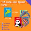 110 PCS Early Learning Flashcards, Double-Sided Spanish Cards- Alphabet, Numbers, Foods, Animals, Shapes, Colors, Emotions with 4 Reclosable Rings, Learning Tool for Pre-K Kindergarten Toddlers view 2