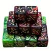 20pcs 16mm(0.63inch) Dual-Color Dice Set  Durable Plastic Math & Game Dice for Learning, Party, Classroom, Board Games (Green+Red) view 2