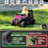 24V Ride on Toys for Kids 3-8 Years with Remote Control & EVA Rubber Tires, 4WD/2WD Switchable, 5MPH Electric Car for Kids with 4 Spring Suspension, Bluetooth, Purple & Pink view 4