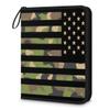Kuquteed American Flag Trading Card Binder 4 Pocket 400 Cards Holder Collector Album with 50 Removable Sleeves Toys Gifts for Boys Girls Green Brown Camouflage Sports Game Cards view 1
