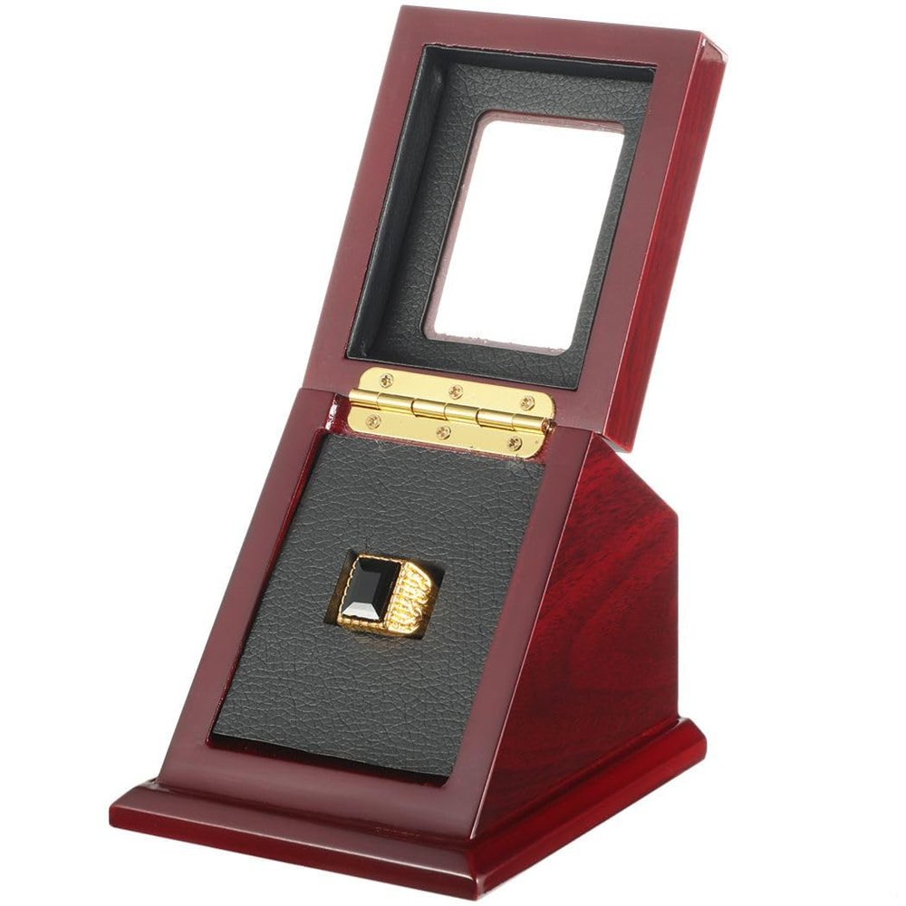 Kronabelle 1 Slot Championship Ring Holder with Transparent Lid, Sports Ring Display Box for Baseball, Basketball, Softball Fans