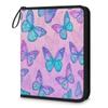 Kuquteed Blue Butterfly Trading Card Binder 9 Pocket 900 Cards Holder Collector Album with 50 Removable Sleeves Gifts for Boys Girls Purple Butterflies Sports Game Cards view 1