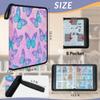 Kuquteed Blue Butterfly Trading Card Binder 9 Pocket 900 Cards Holder Collector Album with 50 Removable Sleeves Gifts for Boys Girls Purple Butterflies Sports Game Cards view 2