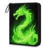 Kuquteed Flame Green Dragon Trading Card Binder 9 Pocket 900 Cards Holder Collector Album with 50 Removable Sleeves Toys Gifts for Boys Girls Dino Sports Game Cards view 1