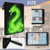 Kuquteed Flame Green Dragon Trading Card Binder 9 Pocket 900 Cards Holder Collector Album with 50 Removable Sleeves Toys Gifts for Boys Girls Dino Sports Game Cards view 2