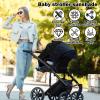 Stroller Sun Shade for Baby, Breathable Sun Protection Pushchair Canopy with Skylight Lightweight Pram Parasol Easy to Assemble for Stroller (with Skylight) view 3
