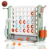 Giant 4-in-A-Row Connect Game Set, Adjustable Height Jumbo Yard Game with Golf, Basketball Hoop, Ring Toss & Mesh Pocket, Indoor & Outdoor Yard Connect Game for Kids Adults Family view 1