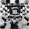 16th Birthday Party Decorations for Boys, Black White 16th Party Supplies with Hide The Car Keys Banner Black 16th Number Balloons Happy 16th Birthday Banner Cake Topper for Boys Girl Birthday Decor view 1