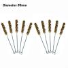 10Pcs Brass Wire Brush Stainless Steel Wire Brush Set Long Round Wire Brush Bottle Brush Tube Cleaning Brush Bore Brush for Tubes, Cylinders, Bottle, Auto Parts(30mm) view 2