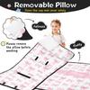 Personalized Toddler Nap Mat with Name - Pink Bow Sleeping Bag for Girls with Pillow & Blanket - Custom Daycare, Preschool & Kindergarten Nap Mat - Soft Portable Slumber Bag for Kids view 2